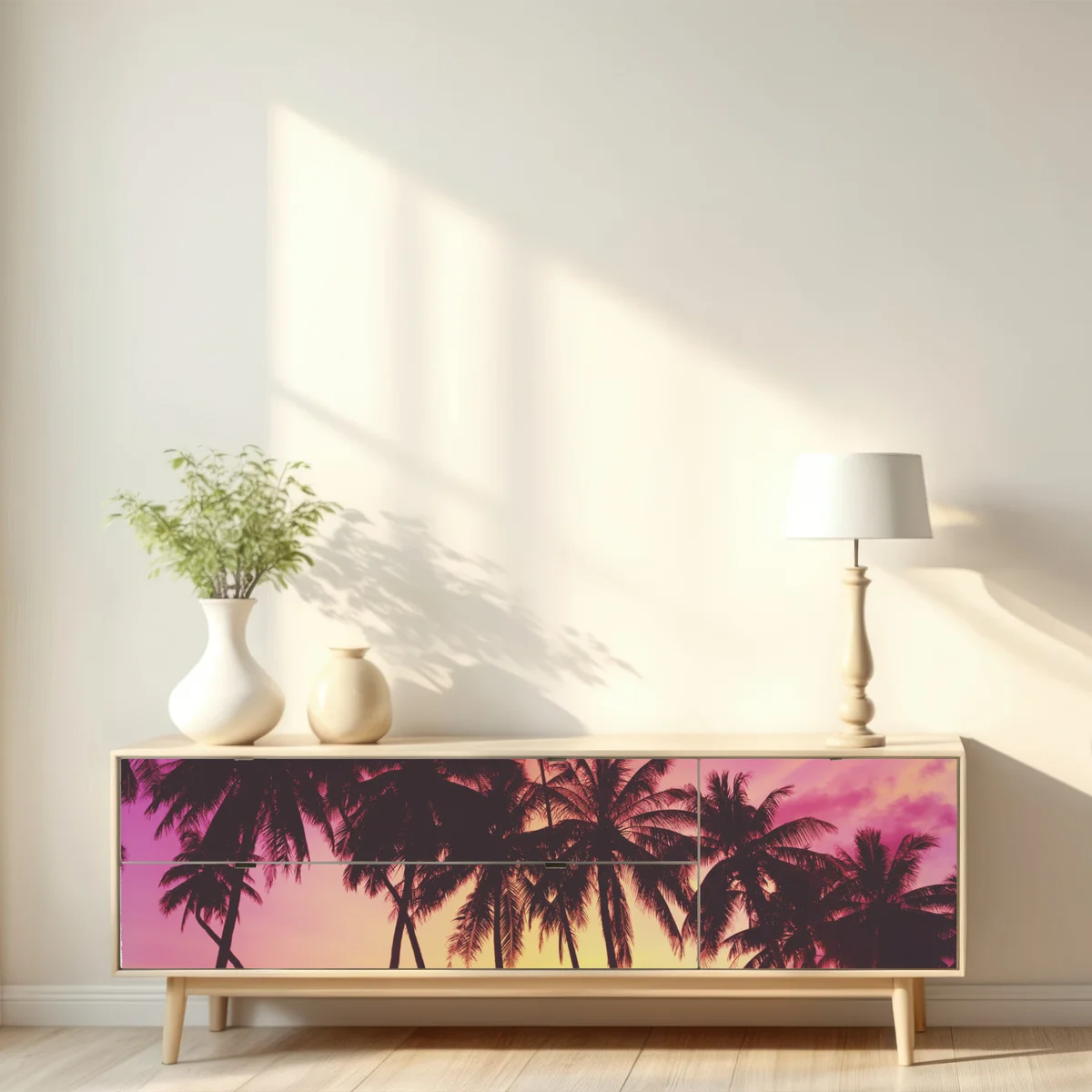 Repositionierbarer Aufkleber tropischer sonnenuntergang mit palmen, Thailand Repositionierbarer Aufkleber tropischer sonnenuntergang mit palmen, Thailand