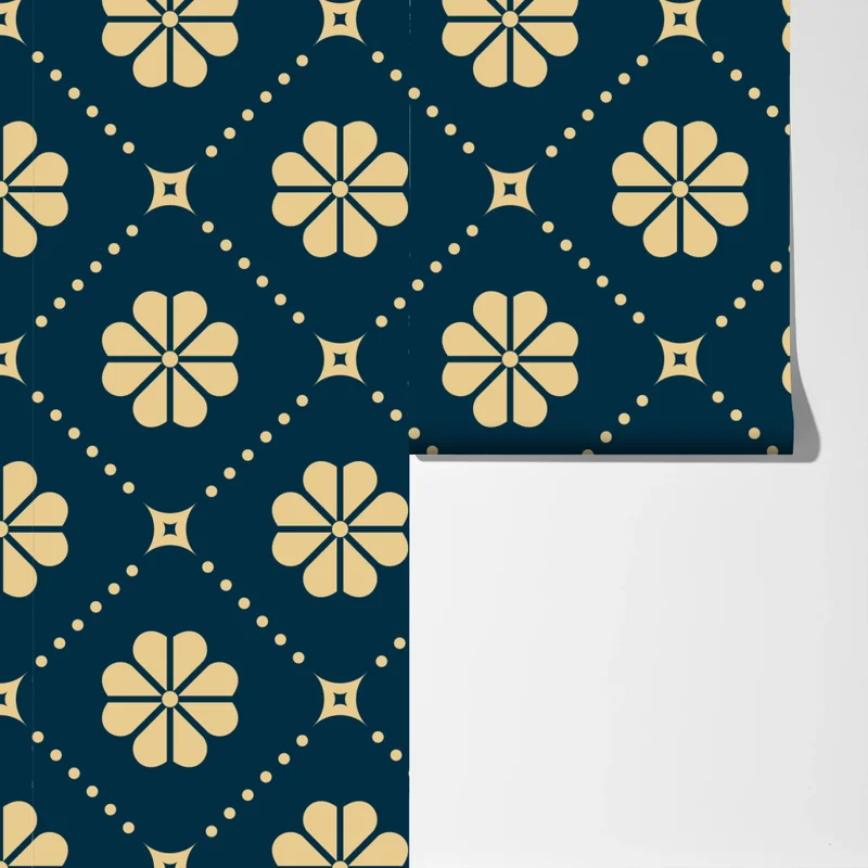 Fototapete türkis beiges blumen geometrisches muster Fototapete türkis beiges blumen geometrisches muster