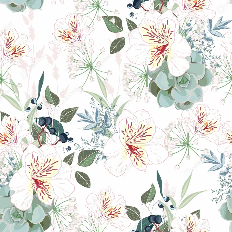 Repositionierbarer Aufkleber zartes pastell blumenmuster Repositionierbarer Aufkleber zartes pastell blumenmuster