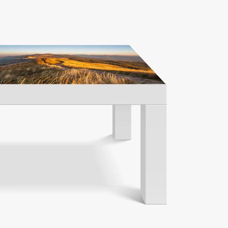 Tischaufkleber und Schreibtischaufkleber goldener bergkamm im sonnenuntergang