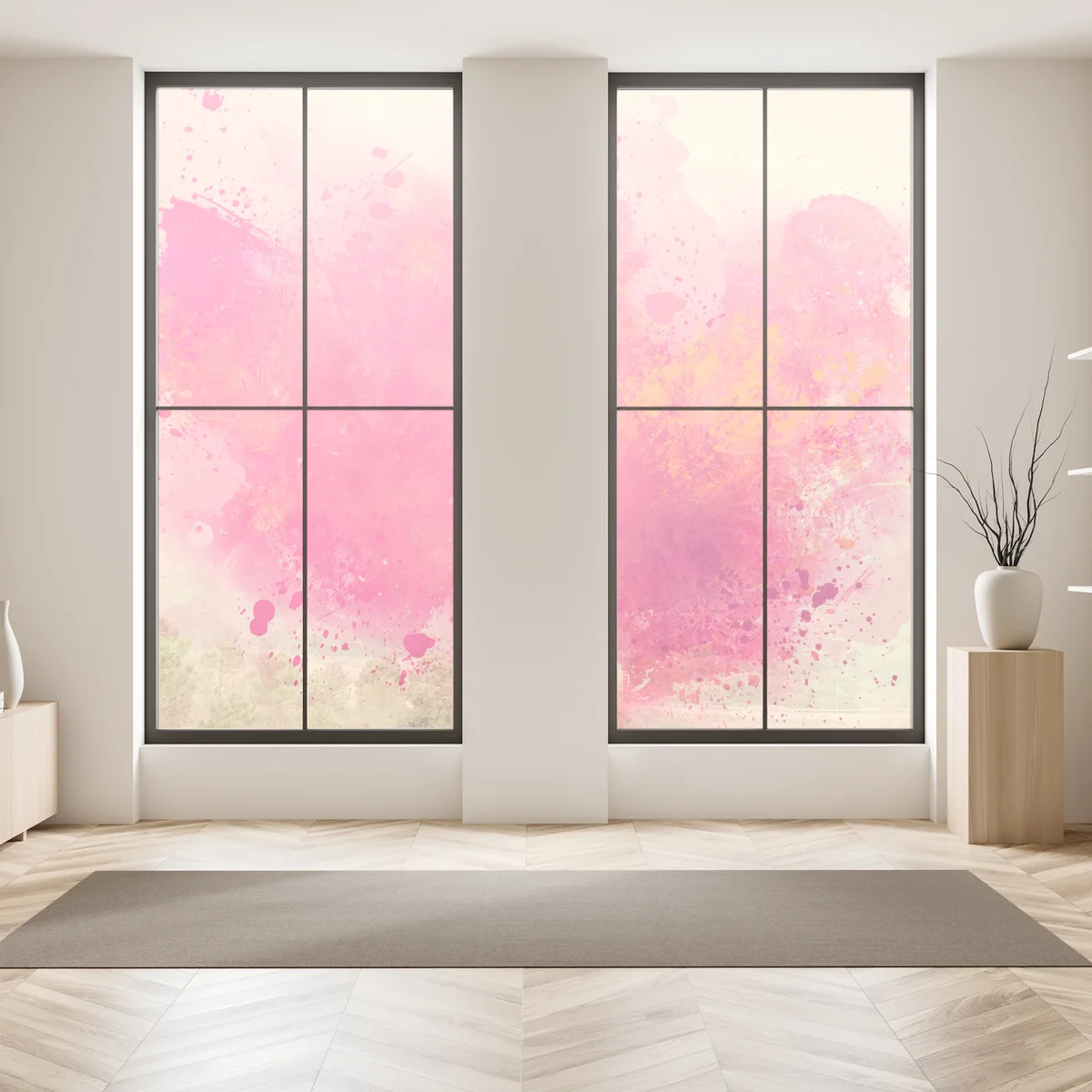 Fensteraufkleber lebendige rosa aquarellspritzer Fensteraufkleber lebendige rosa aquarellspritzer