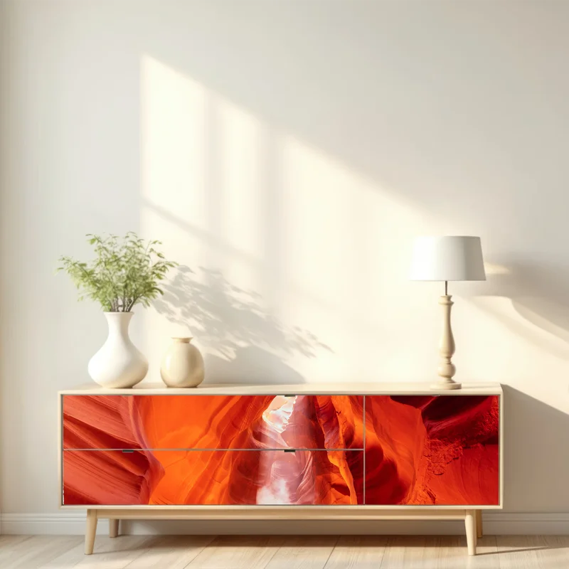 Repositionierbarer Aufkleber sonnenstrahl in einer sandsteinschlucht