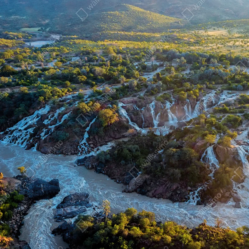 Fensteraufkleber sonnenaufgang bei Epupa Falls am Kunene Fensteraufkleber sonnenaufgang bei Epupa Falls am Kunene
