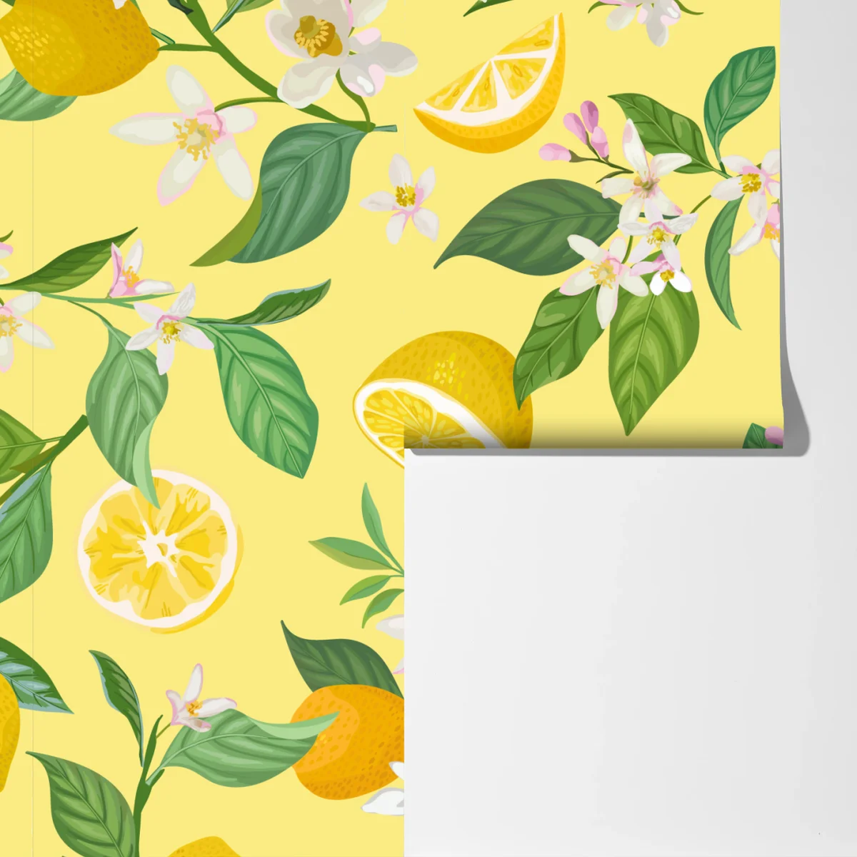 Fototapete zitronenblüten botanisches muster Fototapete zitronenblüten botanisches muster