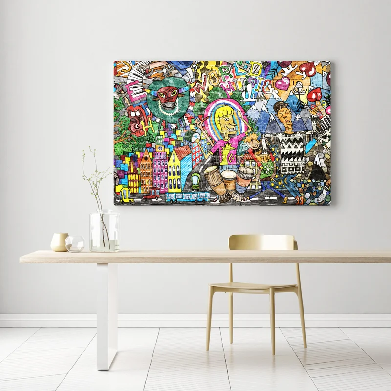 Leinwandbild farbenfrohes graffiti-wandbild Leinwandbild farbenfrohes graffiti-wandbild