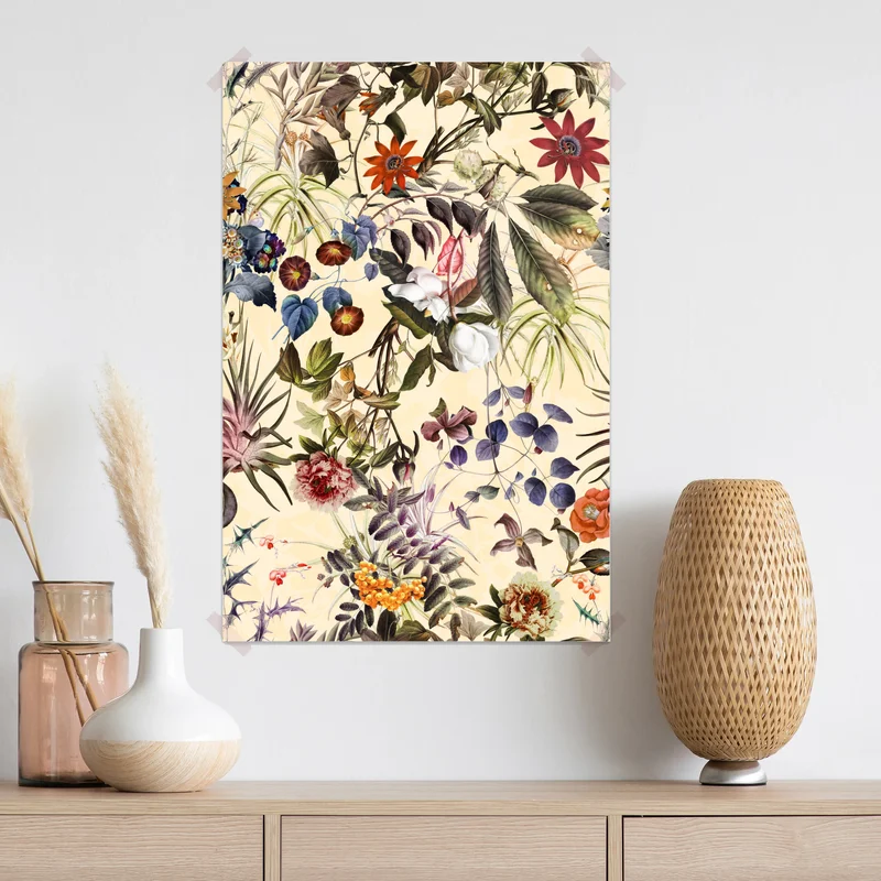 Poster vintage botanisches blumenmuster • Poster bei Wallnifity® Poster vintage botanisches blumenmuster • Poster bei Wallnifity®