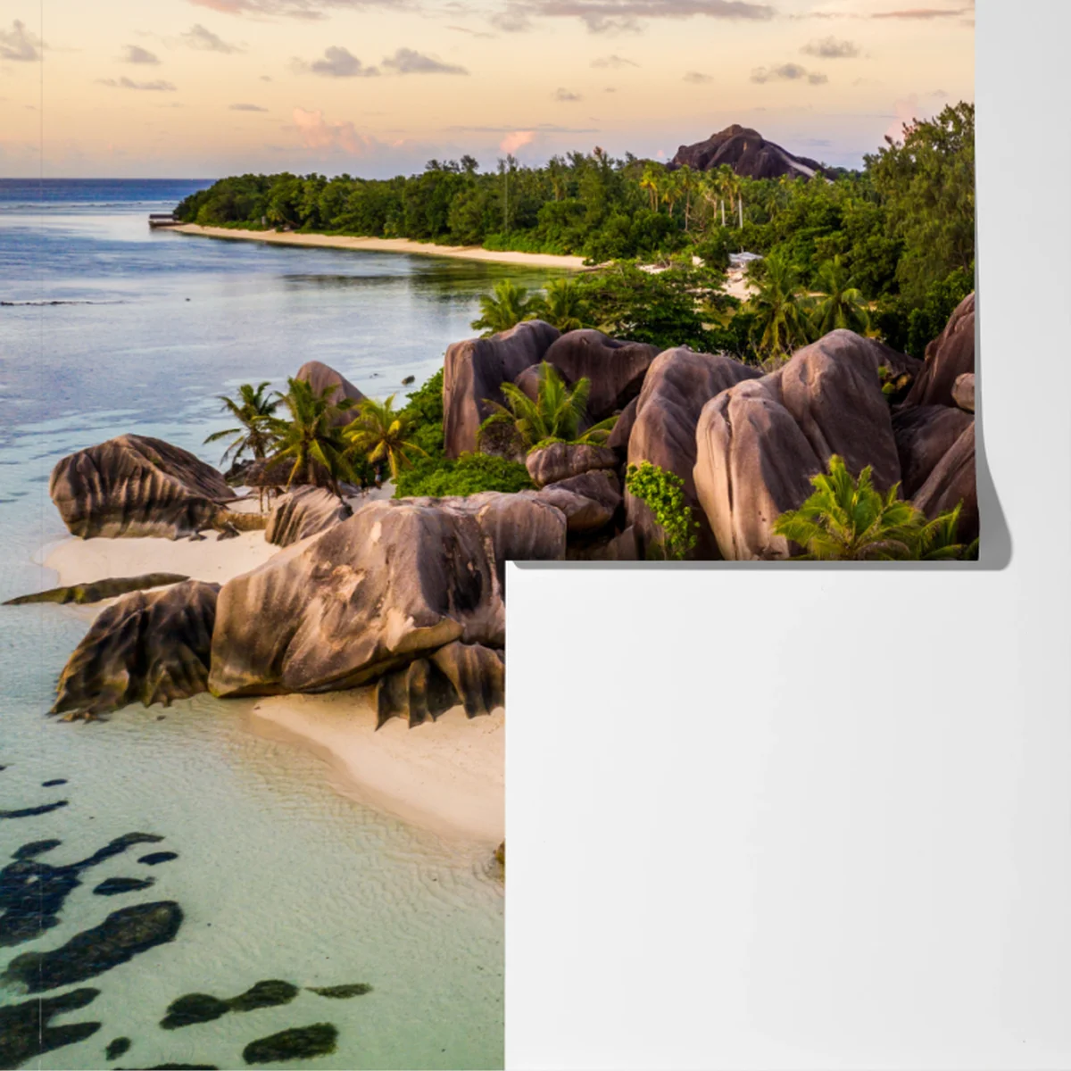 Fototapeta Anse d'Argent tropikalna plaża z granitowymi głazami Fototapeta Anse d'Argent tropikalna plaża z granitowymi głazami