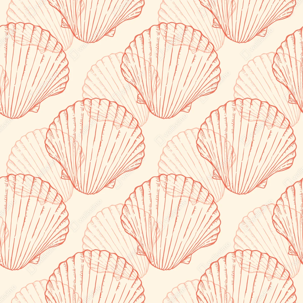 Kühlschrankaufkleber korallenfarbiges muschelmuster Kühlschrankaufkleber korallenfarbiges muschelmuster