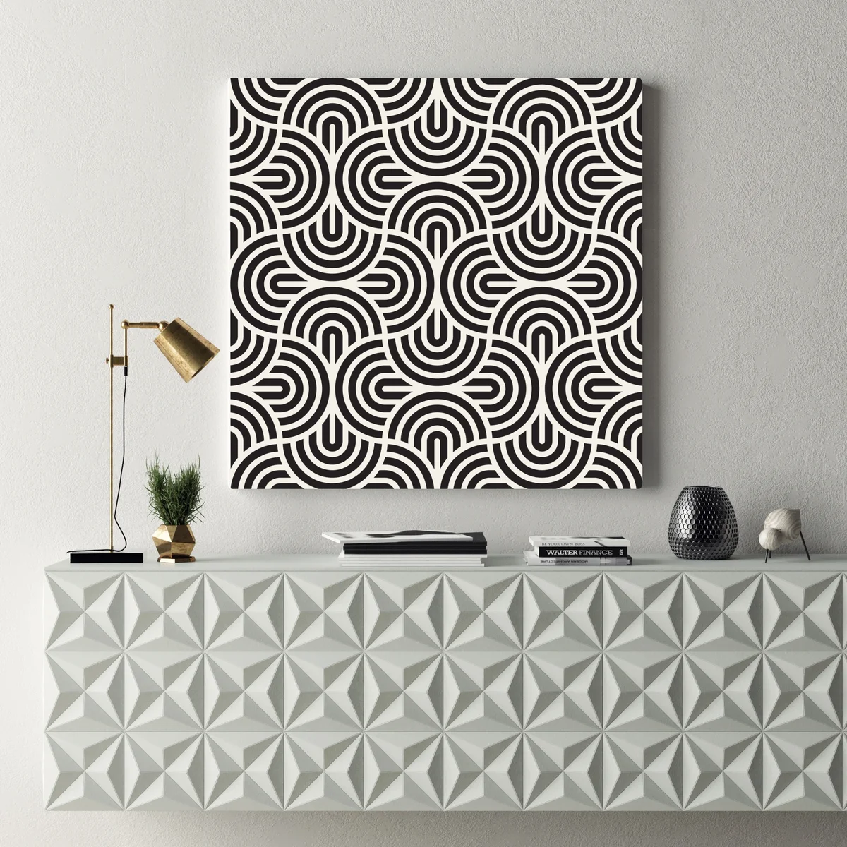 Leinwandbild schwarz-weiß geometrisches muster Leinwandbild schwarz-weiß geometrisches muster