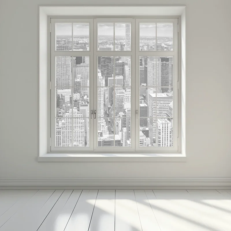 Fensteraufkleber panorama von New York in schwarzweiß Fensteraufkleber panorama von New York in schwarzweiß