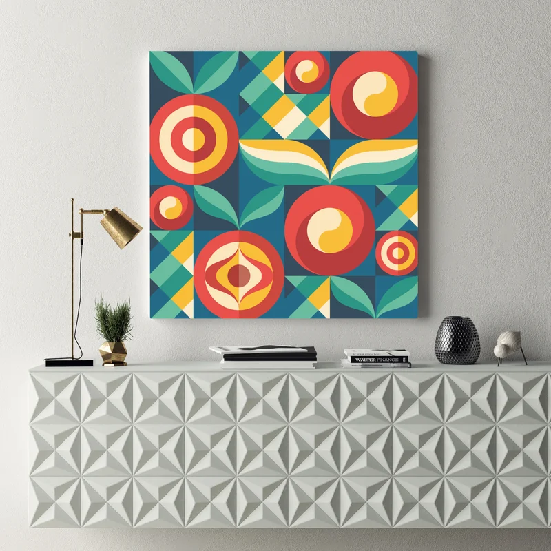 Leinwandbild lebhaftes geometrisches blumenmuster Leinwandbild lebhaftes geometrisches blumenmuster