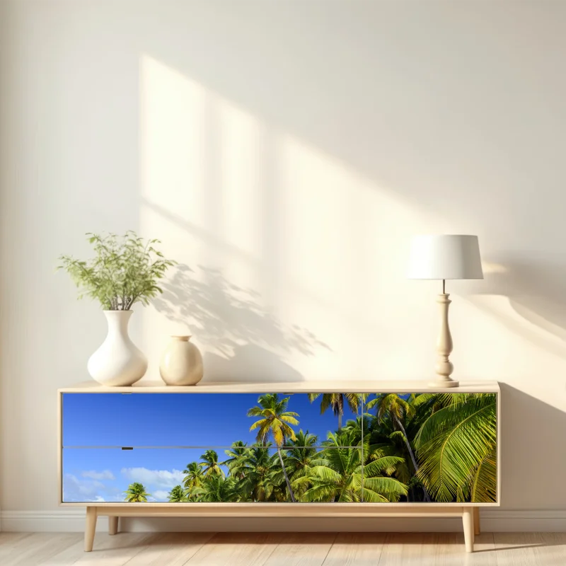 Repositionierbarer Aufkleber ruhiger tropischer strand in Punta Cana