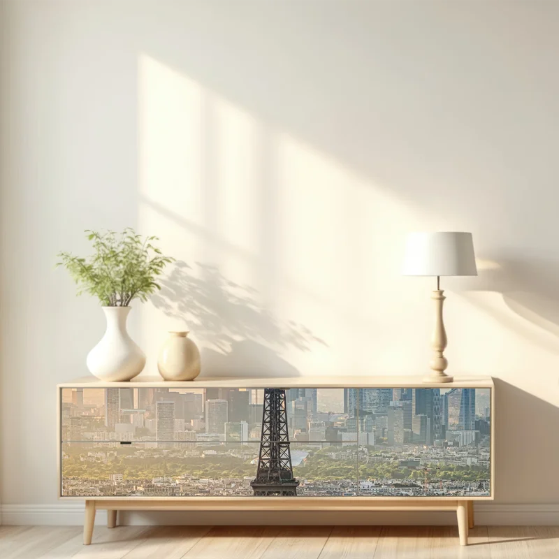 Repositionierbarer Aufkleber Paris skyline mit dem Eiffelturm