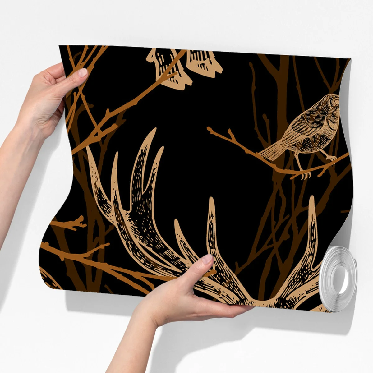 Fototapete goldene waldtiere auf schwarzem hintergrund Fototapete goldene waldtiere auf schwarzem hintergrund