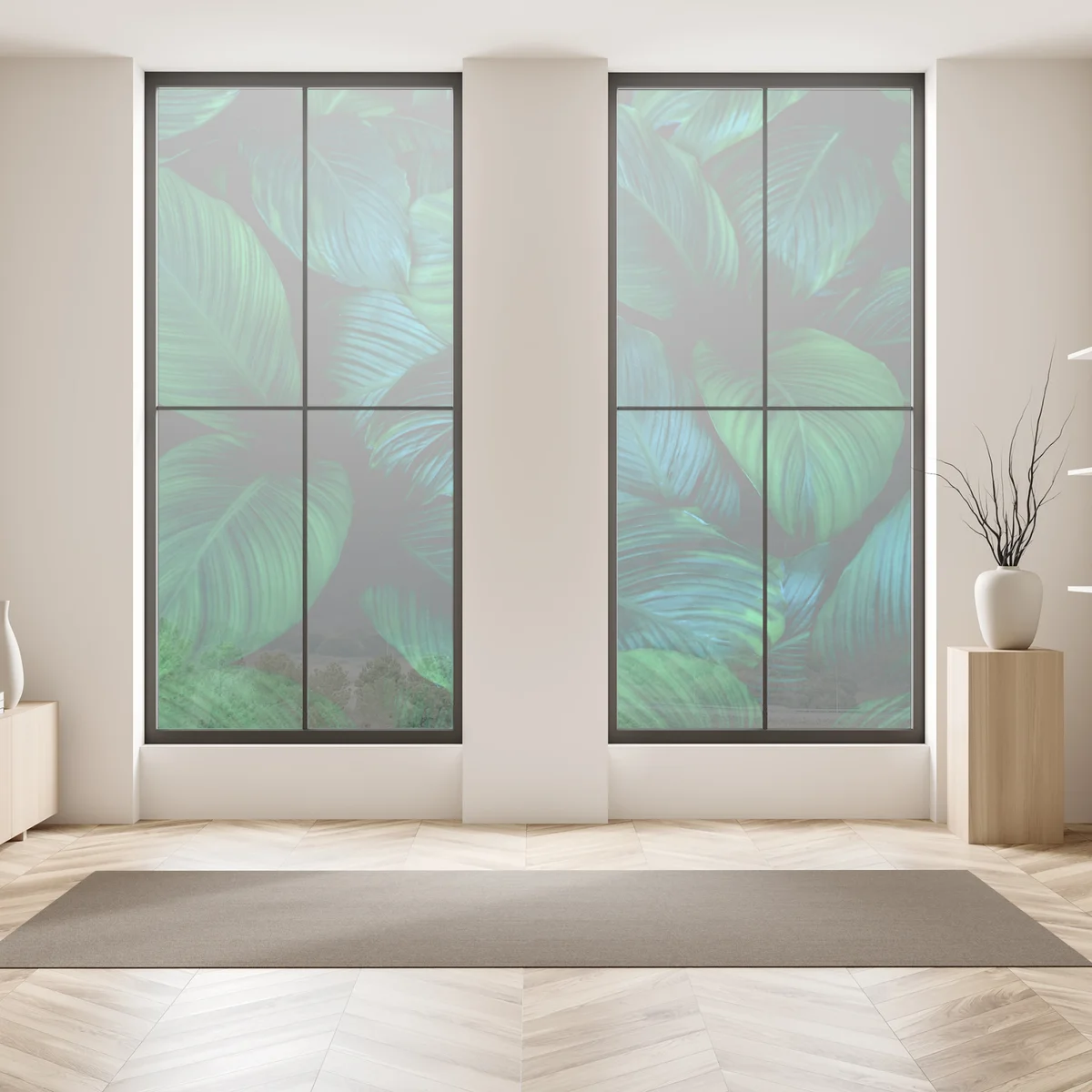 Fensteraufkleber üppige tropische blätter Fensteraufkleber üppige tropische blätter