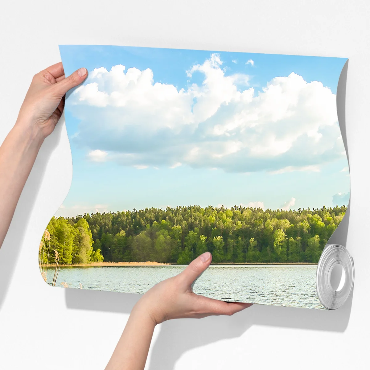 Fototapeta drewniany pomost nad spokojnym jeziorem Fototapeta drewniany pomost nad spokojnym jeziorem