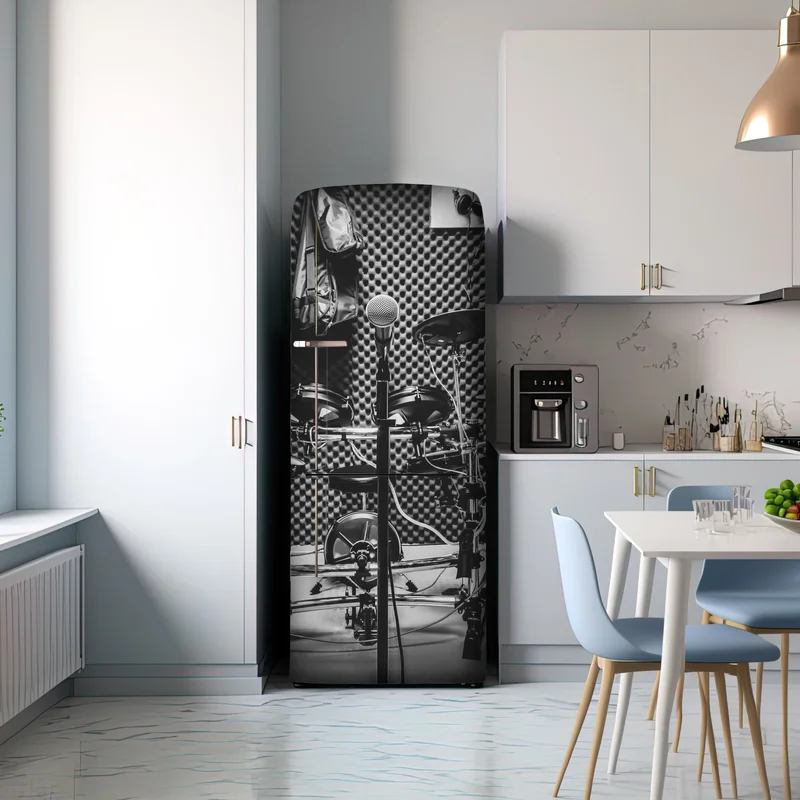 Kühlschrankaufkleber monochromes musikstudio