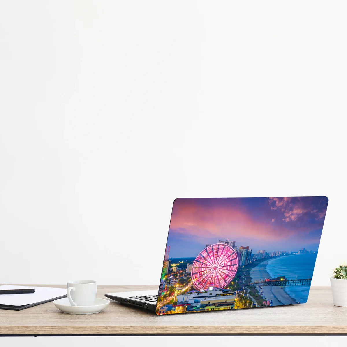 Laptop-Aufkleber Myrtle Beach sonnenuntergang skyline mit riesenrad Laptop-Aufkleber Myrtle Beach sonnenuntergang skyline mit riesenrad