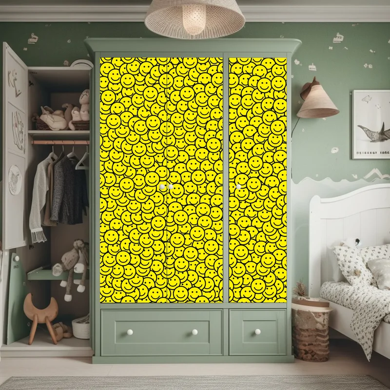 Schrankaufkleber fröhliches smiley muster Schrankaufkleber fröhliches smiley muster