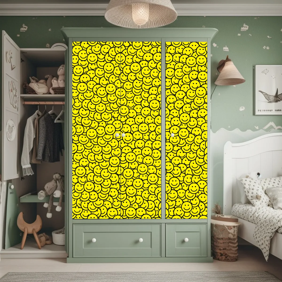 Schrankaufkleber fröhliches smiley muster Schrankaufkleber fröhliches smiley muster