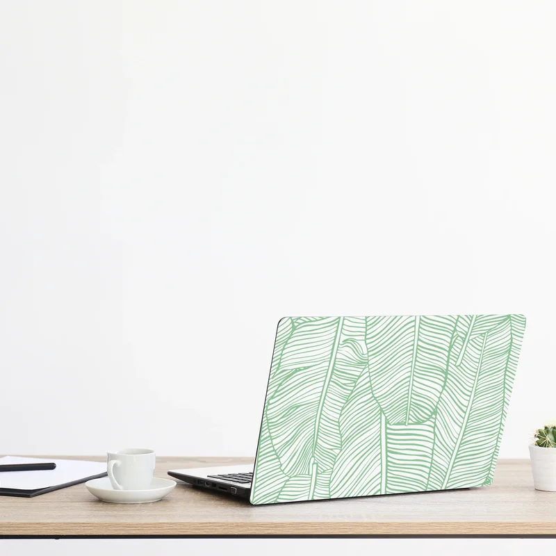 Laptop-Aufkleber mintfarbenes bananenblattmuster Laptop-Aufkleber mintfarbenes bananenblattmuster