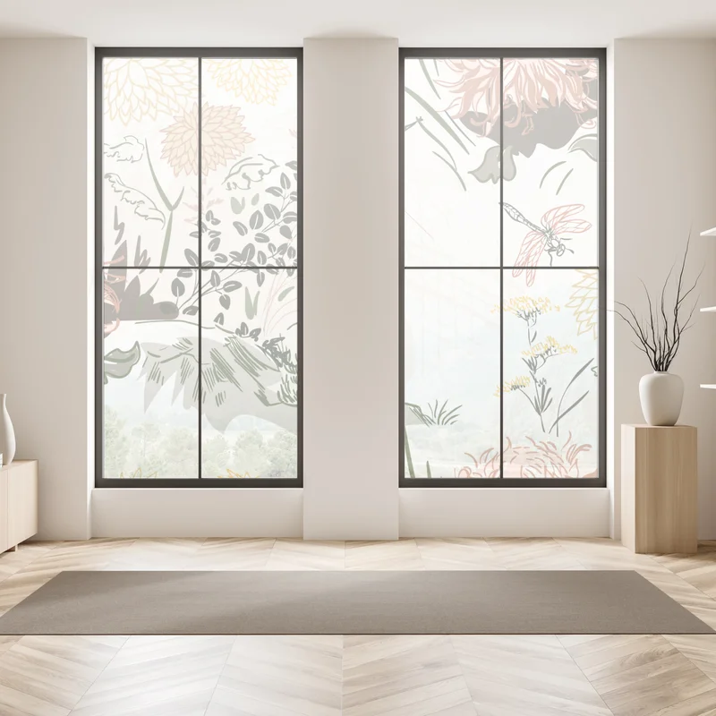 Fensteraufkleber zartes pastell-blumenmuster