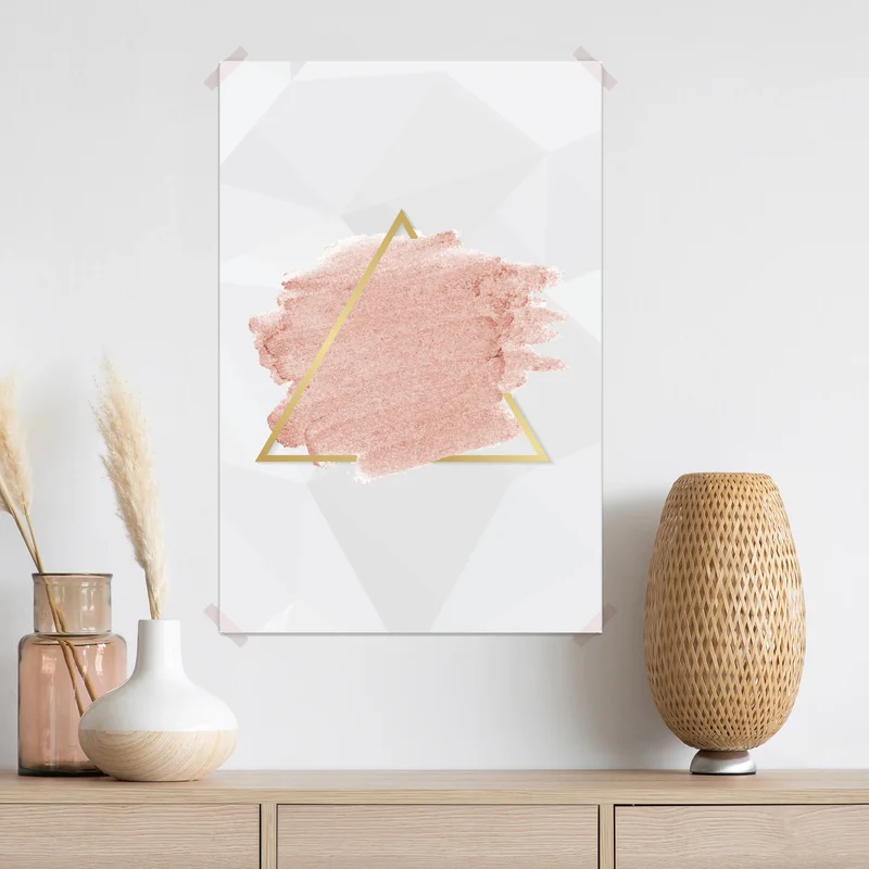 Poster pastellrosa geometrisches dreieck Poster pastellrosa geometrisches dreieck