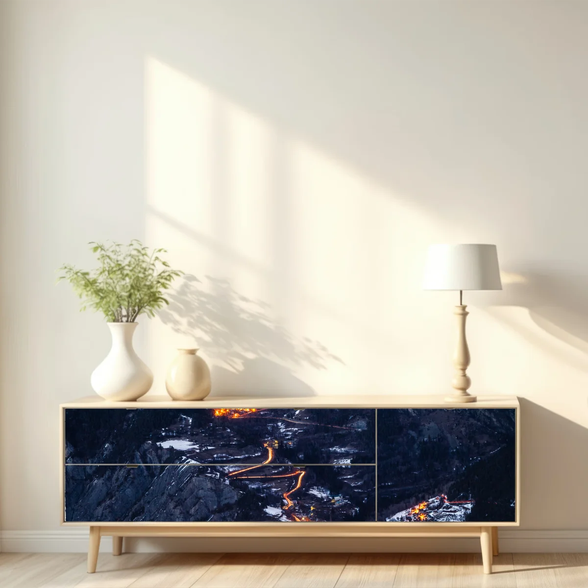 Repositionierbarer Aufkleber Alpe d'Huez nächtliche auffahrt auf der serpentinenstraße Repositionierbarer Aufkleber Alpe d'Huez nächtliche auffahrt auf der serpentinenstraße