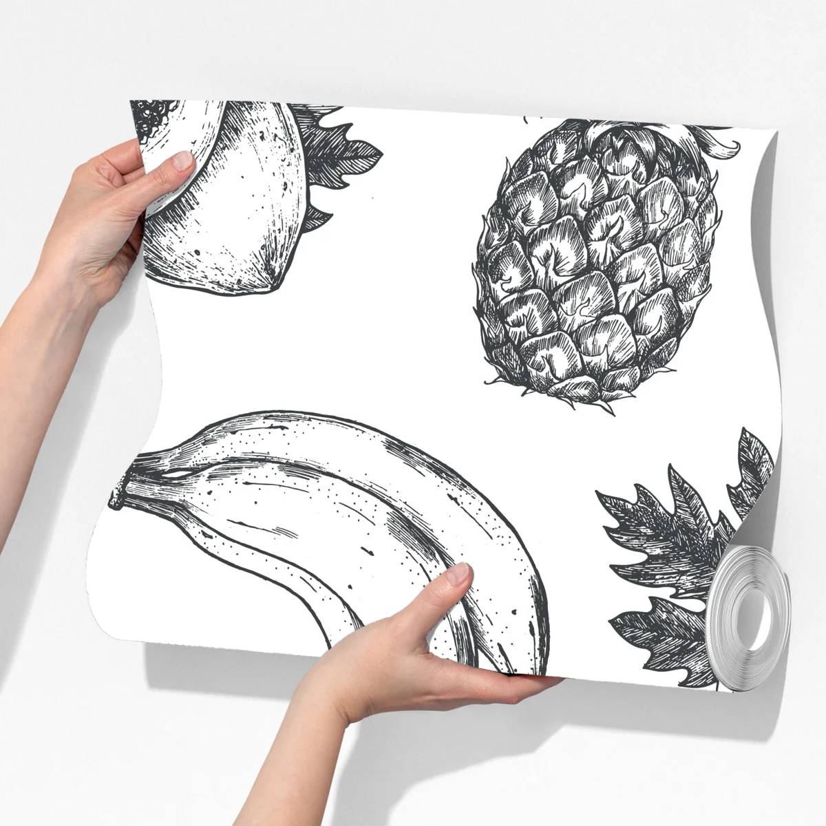 Fototapeta ręcznie rysowany wzór tropikalnych owoców Fototapeta ręcznie rysowany wzór tropikalnych owoców