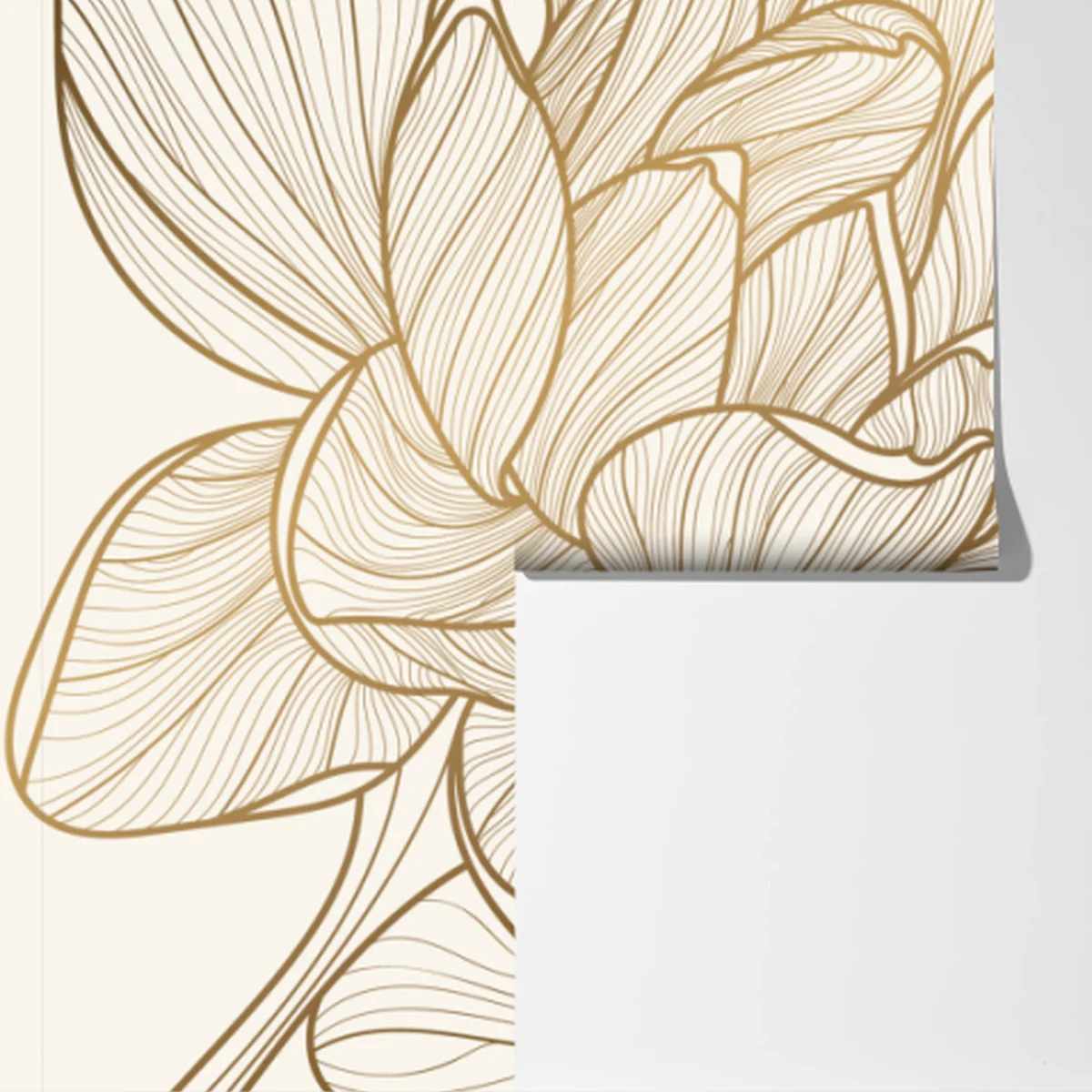 Fototapete elegante goldene linien blumenillustration Fototapete elegante goldene linien blumenillustration