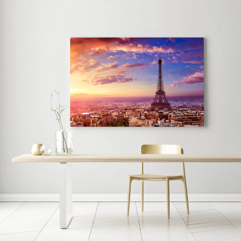 Leinwandbild sonnenuntergang über dem Eiffelturm Leinwandbild sonnenuntergang über dem Eiffelturm