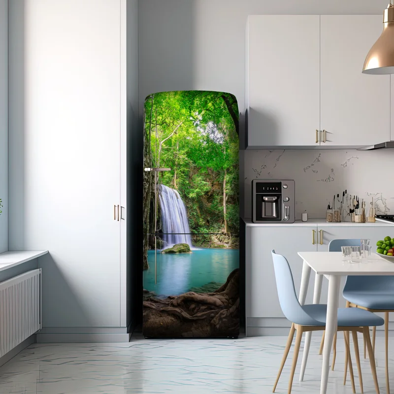 Kühlschrankaufkleber ruhiger wasserfall im Erawan Nationalpark