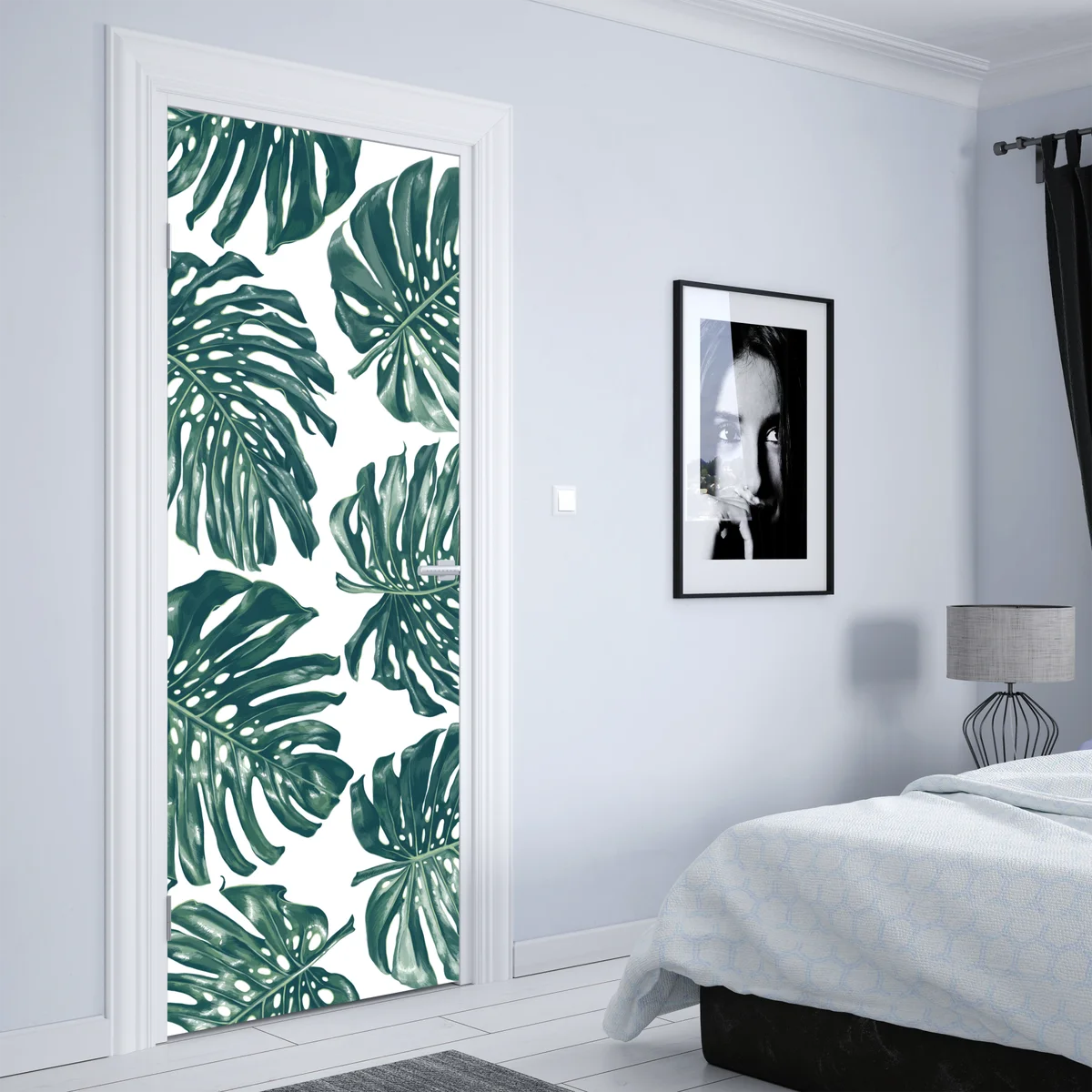 Türaufkleber monstera blatt botanisches muster Türaufkleber monstera blatt botanisches muster