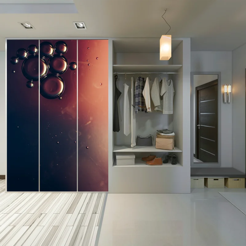 Schrankaufkleber schwebende ölblasen auf tiefem verlauf