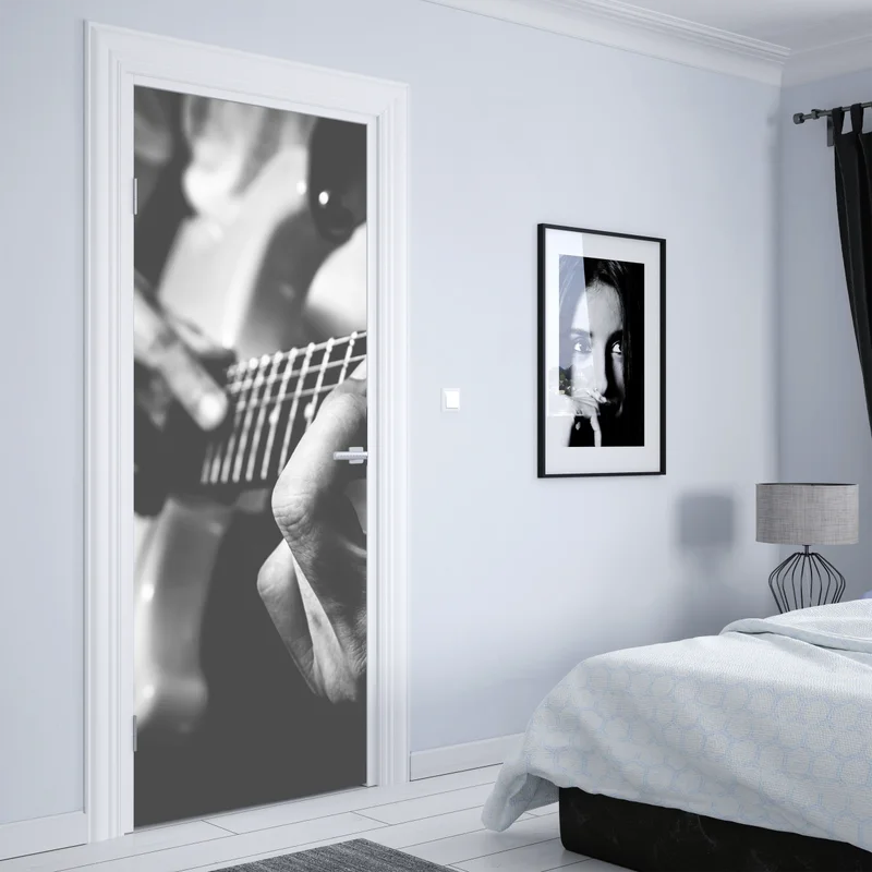 Türaufkleber monochrome gitarre nahaufnahme Türaufkleber monochrome gitarre nahaufnahme
