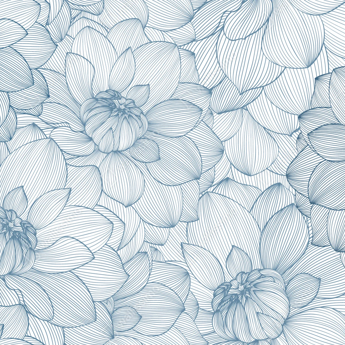 Kühlschrankaufkleber zartes blaues blumenlinienmuster Kühlschrankaufkleber zartes blaues blumenlinienmuster