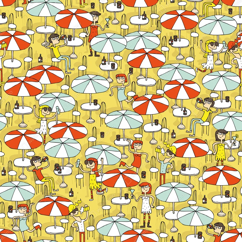 Poster sonniges strandmuster mit schirmen Poster sonniges strandmuster mit schirmen