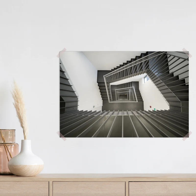 Poster geometrisches treppenhaus in perspektive Poster geometrisches treppenhaus in perspektive