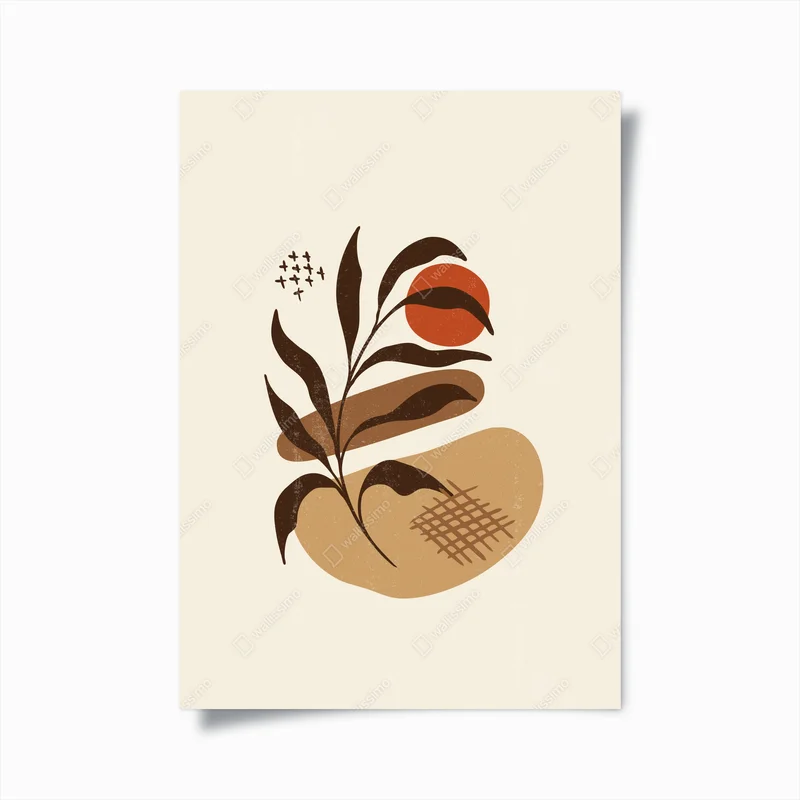 Poster minimalistische boho botanische komposition • Poster bei Wallnifity® Poster minimalistische boho botanische komposition • Poster bei Wallnifity®