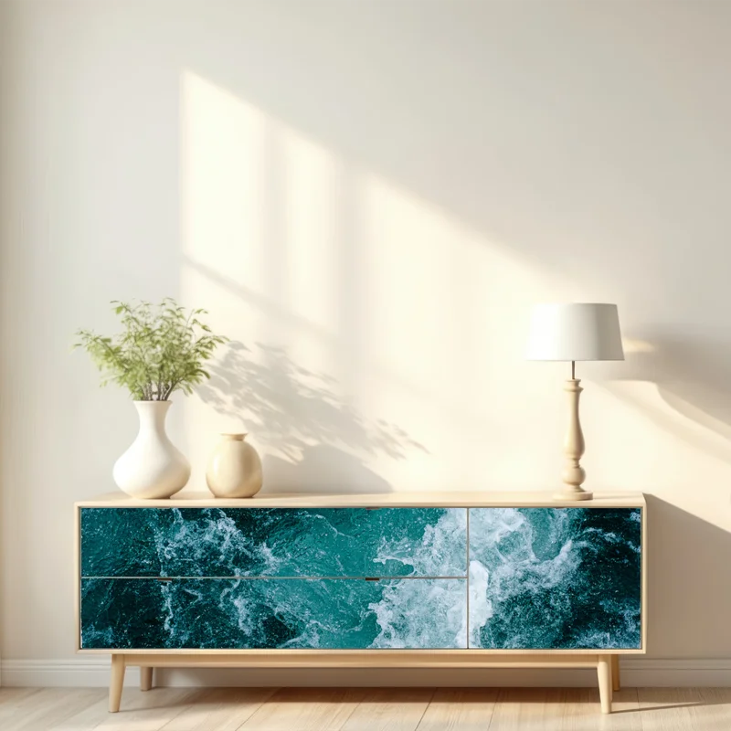 Repositionierbarer Aufkleber türkisblaue ozeanwellen Repositionierbarer Aufkleber türkisblaue ozeanwellen