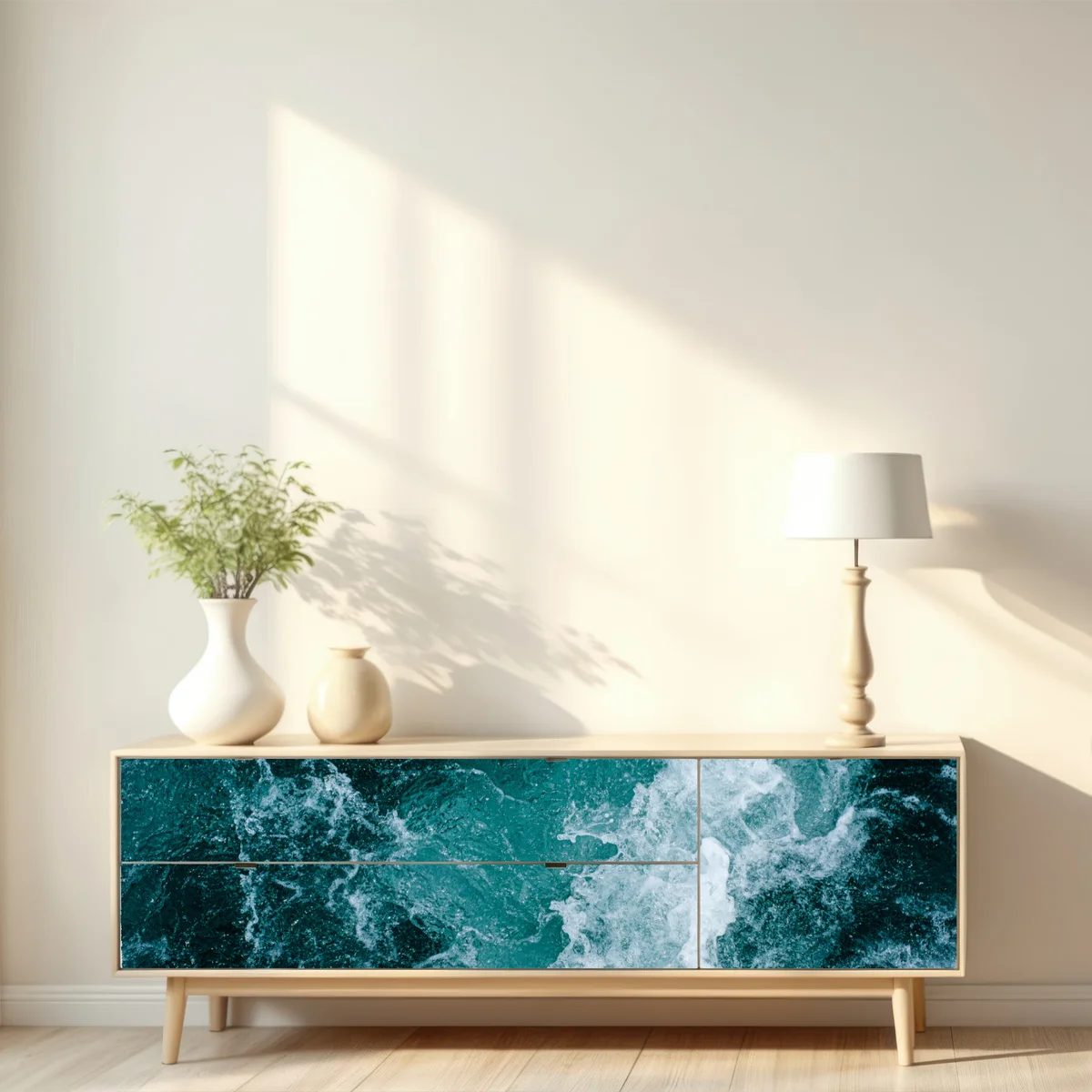 Repositionierbarer Aufkleber türkisblaue ozeanwellen Repositionierbarer Aufkleber türkisblaue ozeanwellen