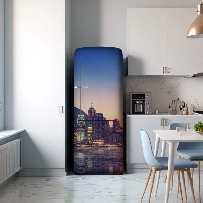 Kühlschrankaufkleber Hongkong panorama bei dämmerung