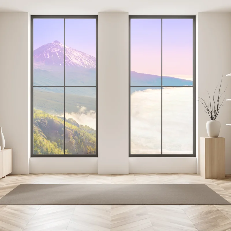 Fensteraufkleber vulkanischer gipfel Teide über einem meer aus wolken