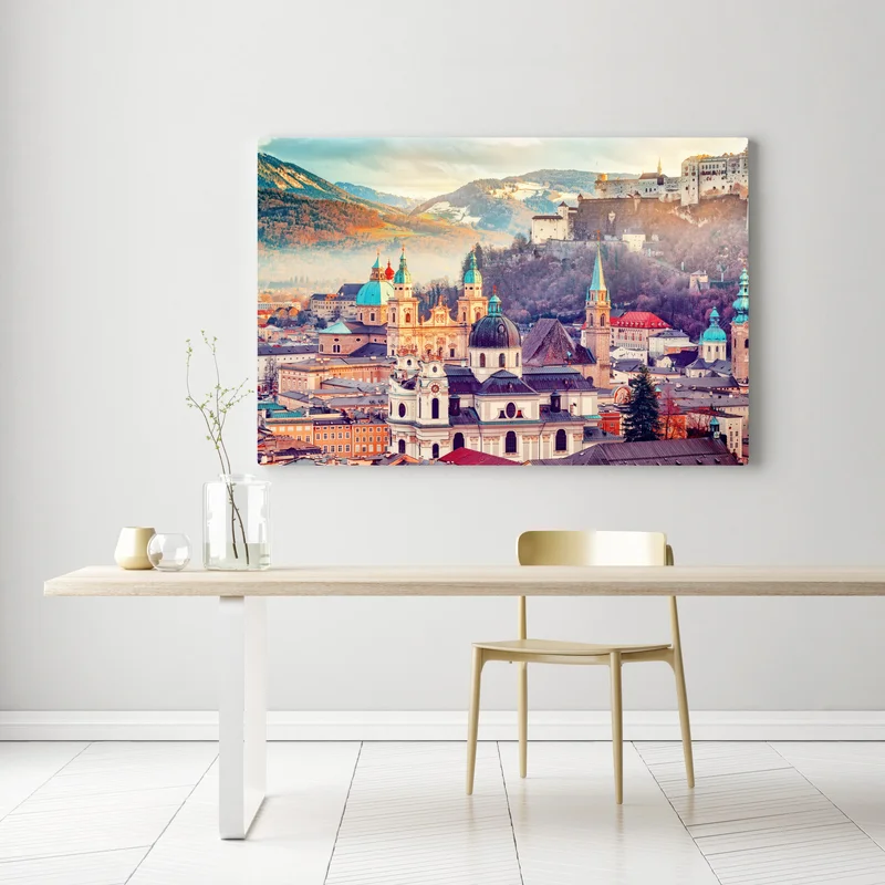 Leinwandbild sonnenuntergang über Salzburgs skyline Leinwandbild sonnenuntergang über Salzburgs skyline