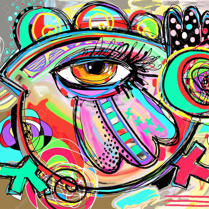 Türaufkleber lebhaftes abstraktes auge im pop-art stil Türaufkleber lebhaftes abstraktes auge im pop-art stil