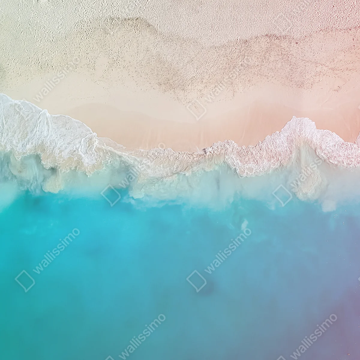 Schrankaufkleber pastell türkis strand aus der luft Schrankaufkleber pastell türkis strand aus der luft