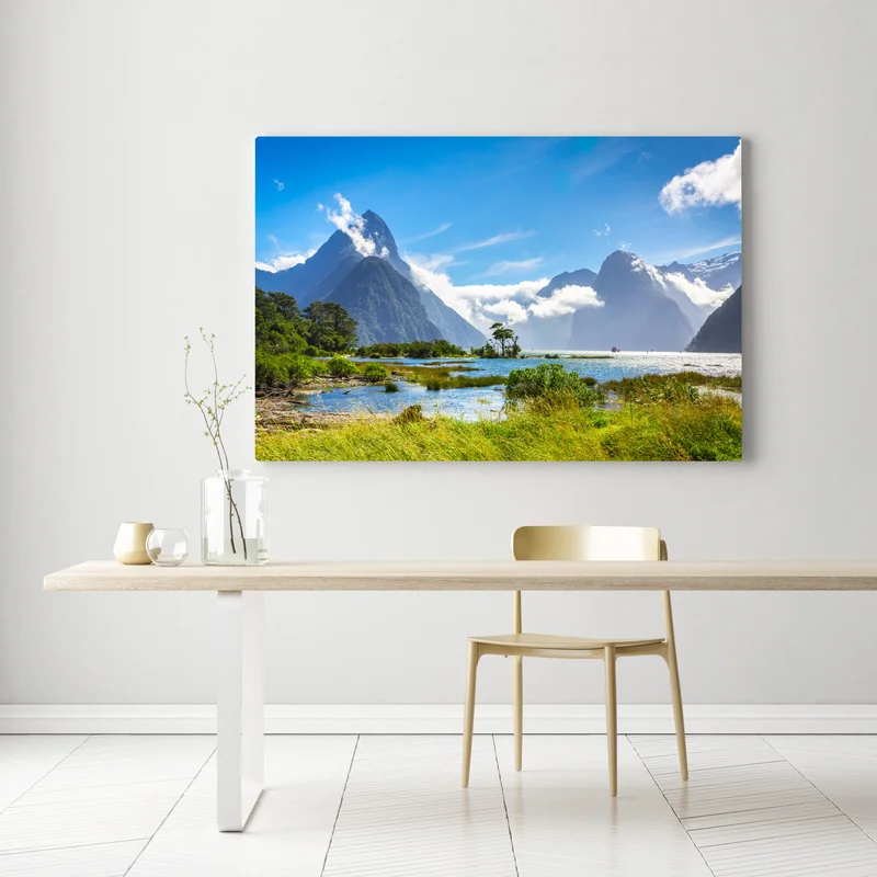 Leinwandbild malerische berglandschaft am fjord Leinwandbild malerische berglandschaft am fjord