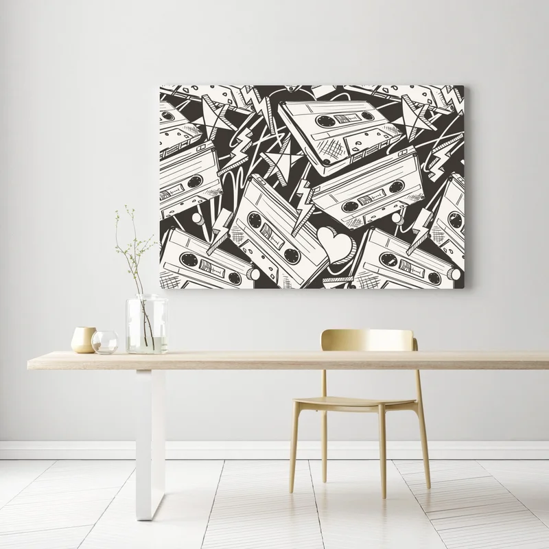 Leinwandbild vintage kassettenmuster Leinwandbild vintage kassettenmuster