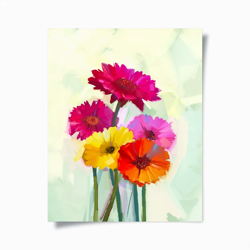 Poster lebendiger gerberastrauß • Poster bei Wallnifity® Poster lebendiger gerberastrauß • Poster bei Wallnifity®