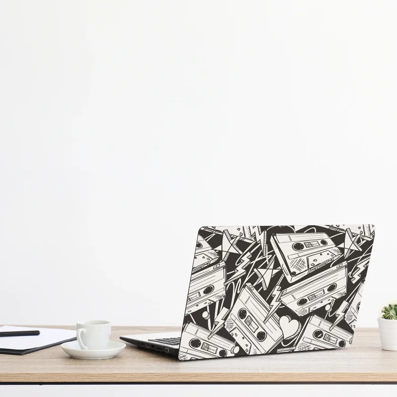 Laptop-Aufkleber vintage kassettenmuster